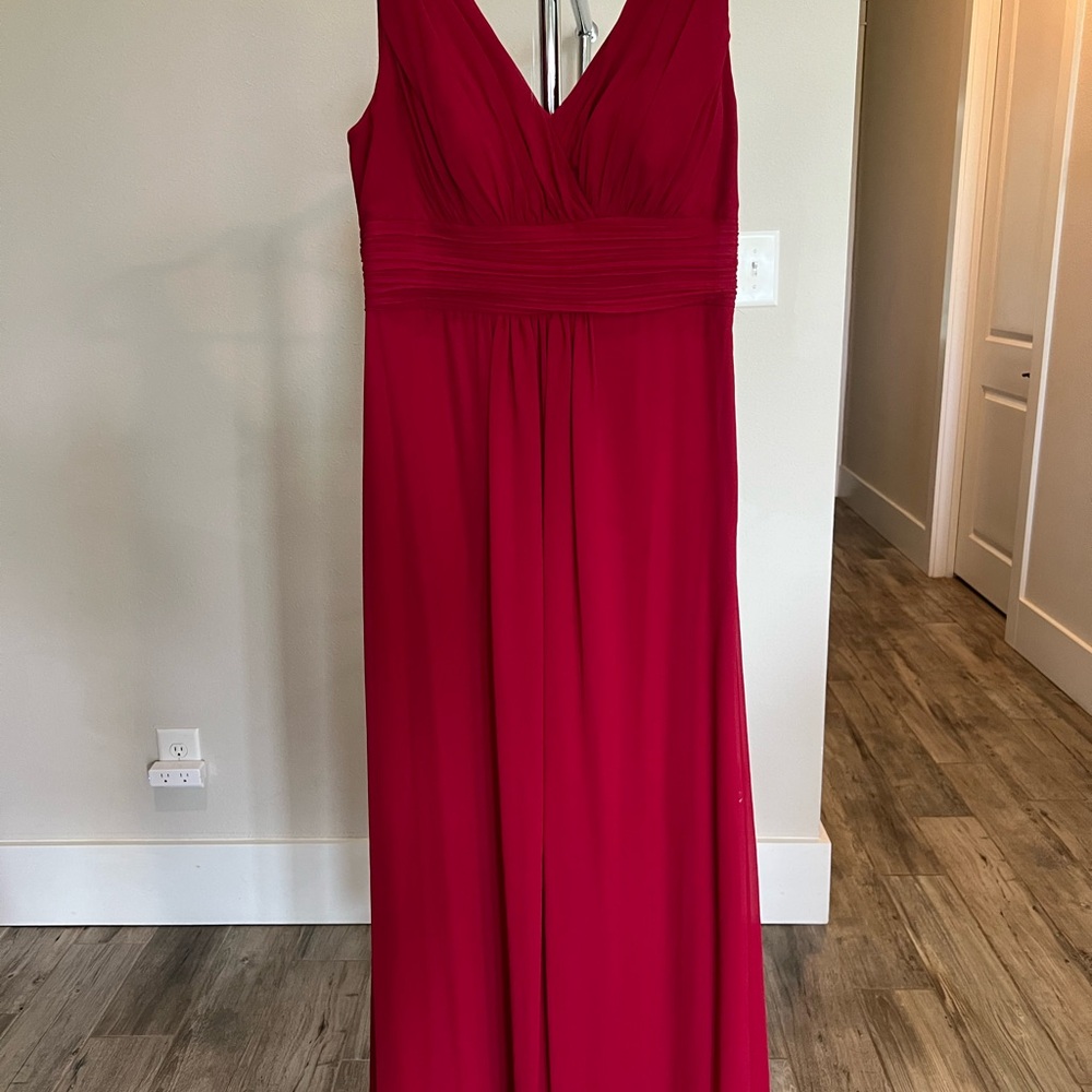 Bill Levkoff Red Ruched Maxi Gown